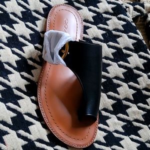 Black Coach Leather Sandals Size 6 Womens